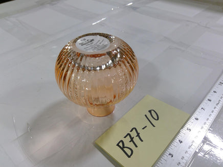 Room Essentials Orange Glass Table Vase Bulb Shape Striped Decorative Home Decor