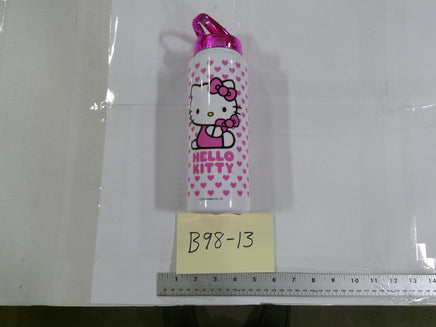 Sanrio Hello Kitty Kids Water Bottle Pink Hearts Aluminum Drink Cup With Lid