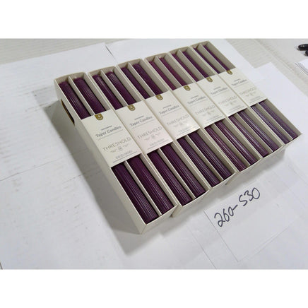 Threshold Taper Candles 24ct Purple 10in NEW Ribbed Unscented Plum 6 Packs of 4