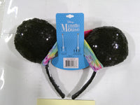 Minnie Mouse Headband Girls One Size Multicolor Sequin Ears Tie-Dye Disney New