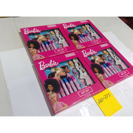 Barbie Art Set Kids 4-Pack Pink New Notebook Markers Stickers Stampers 716300BAR
