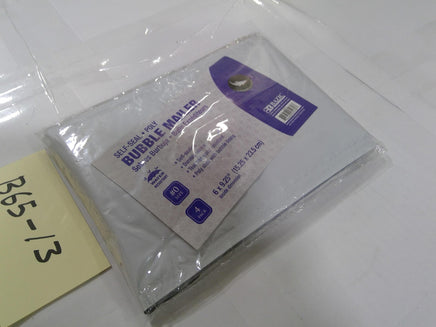 Bazic Self-Seal Poly Bubble Mailer #0 6x9.25 White 4 Pack Shipping Envelopes