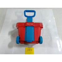 Melissa & Doug Fill & Roll Grocery Basket Play Set Kids Unisex Red New Rolling