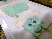 Tutu Dress Costume Girls 4T Green Hood Alien Ears Glitter Stars Tulle Party