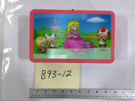 Super Mario Bros Nintendo Peach Toad Kids Metal Tin Pencil Case Pink Glossy Used