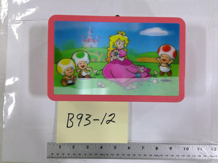 Super Mario Bros Nintendo Peach Toad Kids Metal Tin Pencil Case Pink Glossy Used