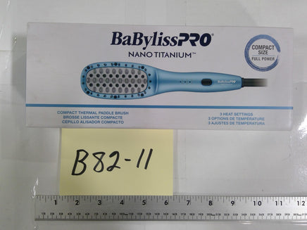 BaBylissPRO Nano Titanium Compact Thermal Paddle Brush 3 Heat Settings Blue New