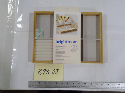 Brightroom Bamboo Divided Accessory Tray 2 Piece Jewelry Organizer Natural