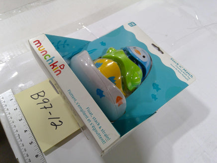 Munchkin Stack N' Match Floating Bath Stacking Toy 18m+ Penguin Boat Blue