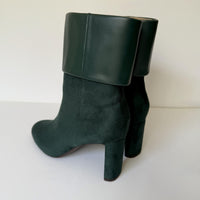 Alfani Boots Womens Size 6M Green Ankle Foldover Cuff Block Heel Zip AJOJ0F