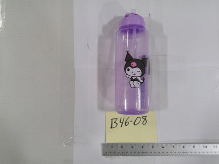 Sanrio Kuromi Kids Water Bottle Purple Plastic Straw Drink Cup Cute Novelty