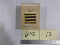 Retro Speaker Wireless Portable Yellow 3W Micro USB Charging Cable New Box