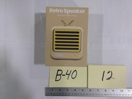Retro Speaker Wireless Portable Yellow 3W Micro USB Charging Cable New Box