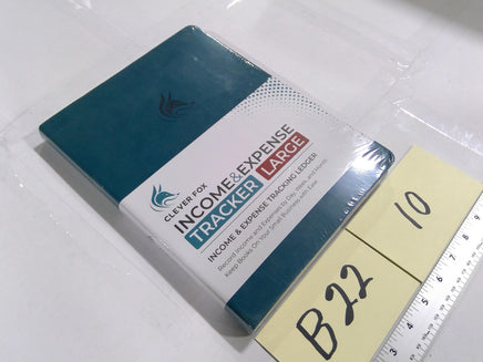Clever Fox Income & Expense Tracker Large Teal Financial Receipts Book Ledger