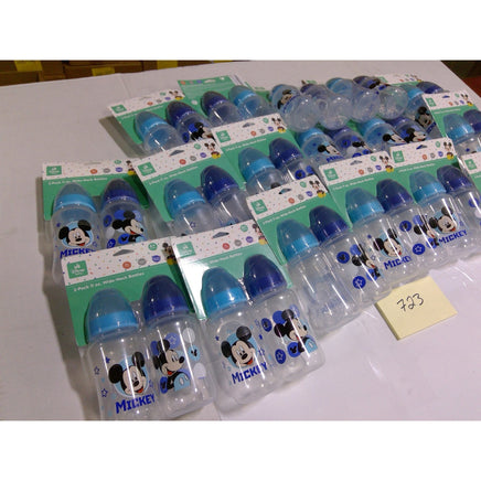Disney Baby Mickey Mouse Bottles 2-Pack LOT 11oz Blue NEW Wide-Neck 6m+ BPA-Free