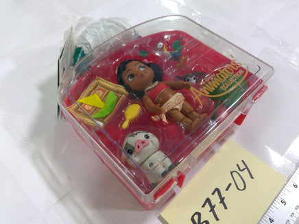 Disney Animators Collection Moana 3in Doll Playset Case Toy Figures Pua Heihei