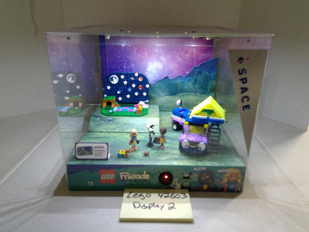 LEGO Friends 42603 Stargazing Camping Vehicle Space Light Up Store Display Case