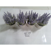 Unbranded Artificial Lavender Plants Set of 4 Purple White Pots Excellent Decor