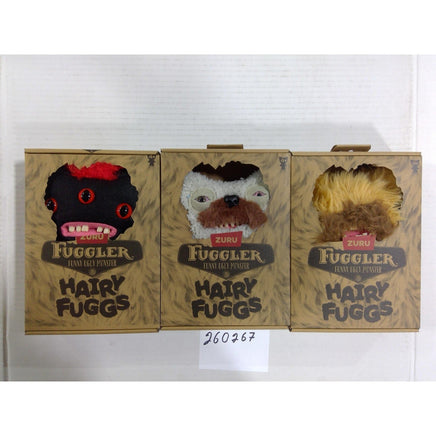 Zuru Fuggler Hairy Fuggs Funny Ugly Monster Plush Set of 3 New NIB Multicolor