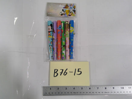 Disney 100 Kids Pens 6 Pack Multicolor Character Print School Writing Supplies