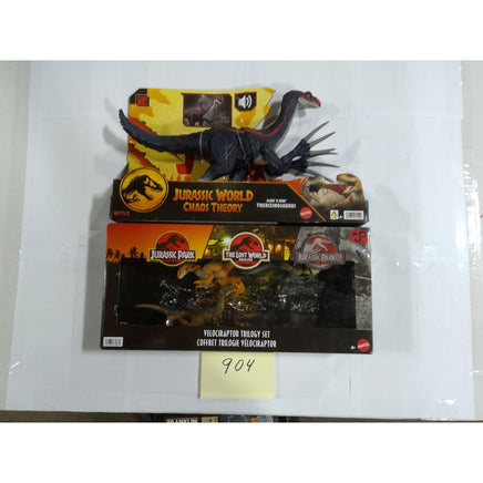 Mattel Jurassic World Chaos Theory Therizinosaurus & Velociraptor Trilogy Set