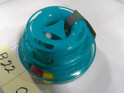 Petco Quirky Kitty Triple Chase Ball Track Cat Interactive Toy Teal Plastic