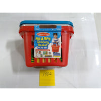 Melissa & Doug Fill & Roll Grocery Basket Play Set Kids Unisex Red New Rolling