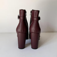 Naturalizer Boots Womens Size 9.5 Burgundy Braxton Ankle Booties Block Heel Zip