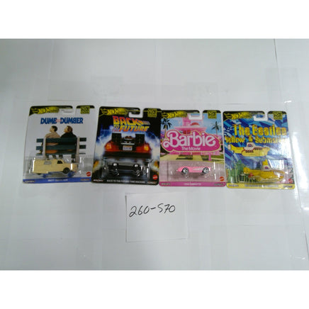 Hot Wheels Pop Culture Kids OS Multi NEW Movie Car Set Barbie Beatles DeLorean