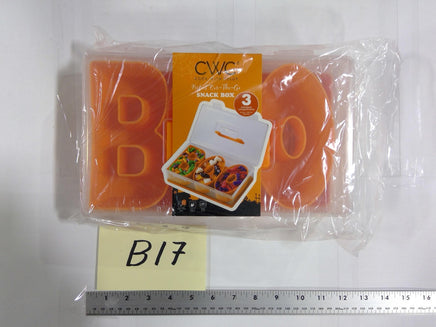CWC Halloween Snack Box Kids Lunch Container Orange BOO Bento Tray Plastic