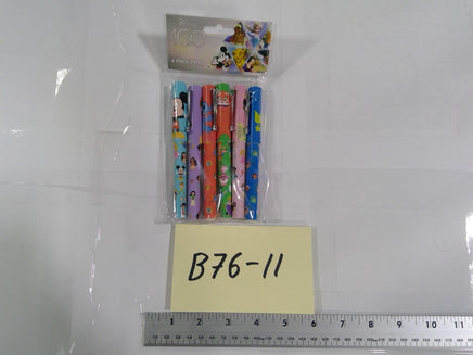 Disney 100 6 Pack Pens Kids Multicolor Character Print School Writing New