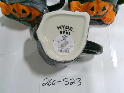 Hyde And Eek Halloween Pumpkin Coffee Mugs Set Of 6 Figural Jack-O-Lanterns