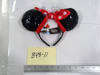 Disney Minnie Mouse Sequin Ear Headband Red Polka Dot Bow Black Accessory New