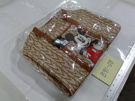 Disney Multicolor 20" Tote Bag Women Mickey Mouse MM Print Faux Leather