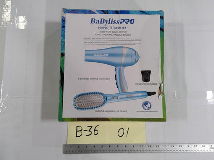 BaBylissPRO Nano Titanium 2000W Ionic Dryer Paddle Brush Set Limited Edition New