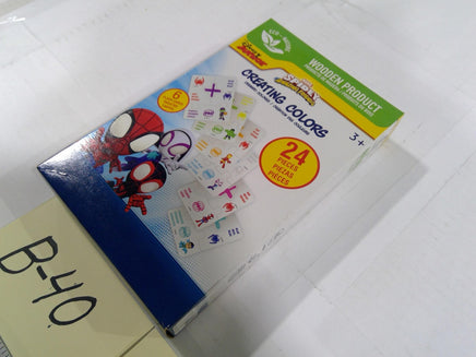 Disney Marvel Spidey Creating Colors Wooden Cards 24pcs Kids 3+ Multicolor New