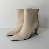 Alfani Boots Womens Size 7.5 Bone Terrie Ankle Booties Square Toe Block Heel Zip