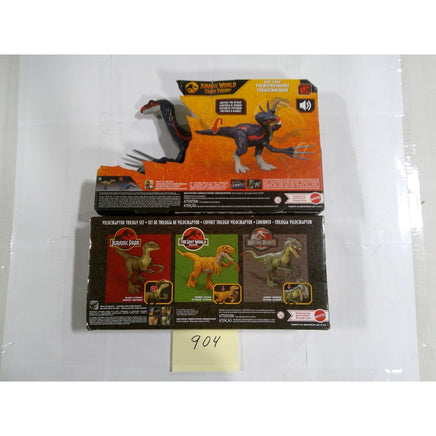 Mattel Jurassic World Chaos Theory Therizinosaurus & Velociraptor Trilogy Set
