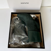 Alfani Boots Womens Size 6M Green Ankle Foldover Cuff Block Heel Zip AJOJ0F