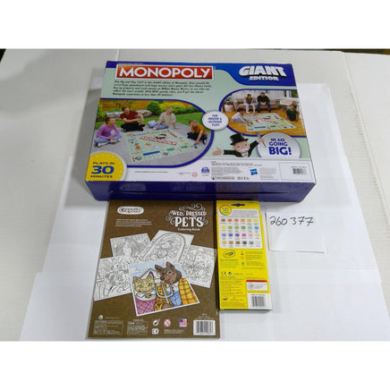 Hasbro Monopoly Giant Edition Board Game Kids Unisex Blue Excellent Crayola Set