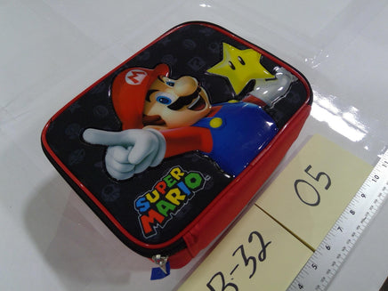 Super Mario Nintendo Lunch Bag Box Case Star Kids New Tags Red Glossy Front