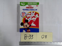 Disney Mickey Number Cards 1-10 Wooden 11 Pieces 3+ Educational Toy New Game