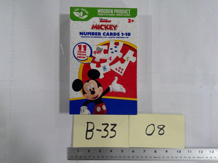 Disney Mickey Number Cards 1-10 Wooden 11 Pieces 3+ Educational Toy New Game