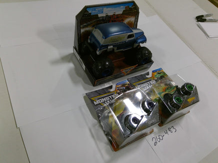 Monster Jam Grave Digger Wild Side Dragon Truck Lot 3 Spin Master New Sealed