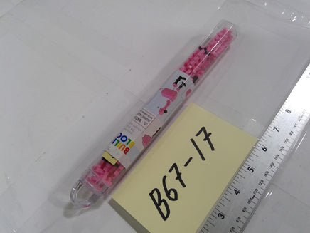Building Blocks Interlocking Brick Tube Construction Toy Set Pink Plastic New