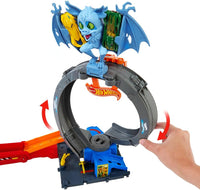 Hot Wheels City Toy Car Track Set, Bat Loop Attack with Adjustable Loop & Launcher, 1:64 Scale Vehicle, Connects to Other Sets