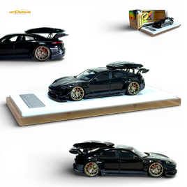 404ERROR Porsche Taycan Black with Roof Box 1:64