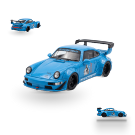 Mini Station Porsche 911 964 RWB HIDEYOSHI blue 1:64