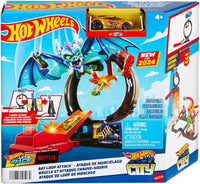 Hot Wheels City Toy Car Track Set, Bat Loop Attack with Adjustable Loop & Launcher, 1:64 Scale Vehicle, Connects to Other Sets