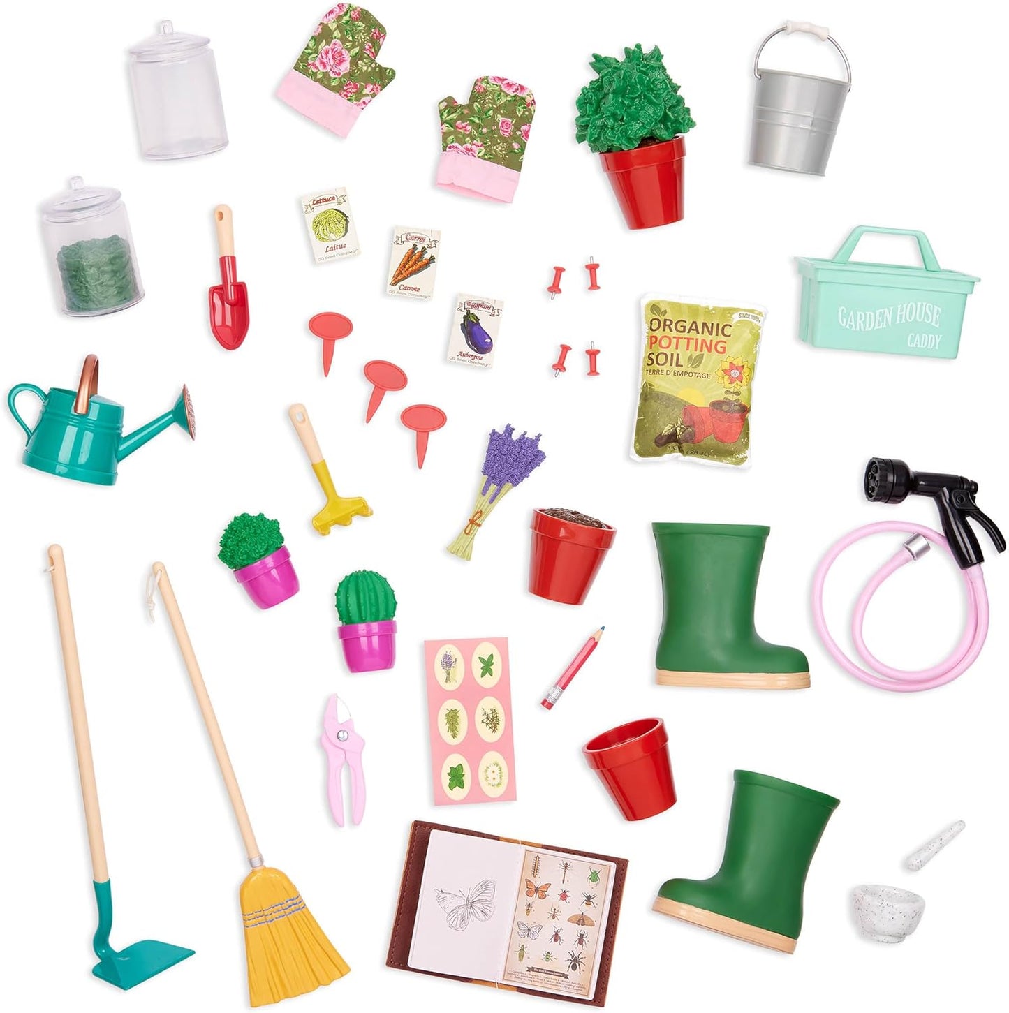 Our Generation Room to Grow Greenhouse – Garden Themed Playset for 18-inch Fashion Dolls – Huge 43 Piece Garden Playhouse Set
